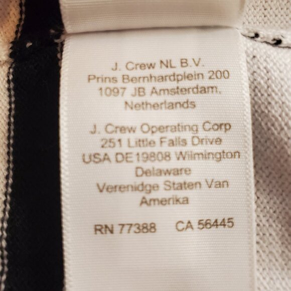 J CREW SZ S Women's 100% Cotton Black & White Striped Teddie Sweater Nautical - Picture 10 of 10